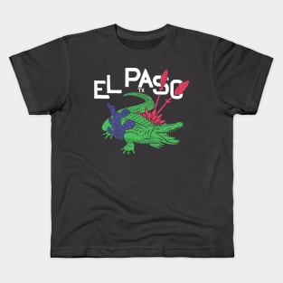 El Paso Alligator w/ text (color) Kids T-Shirt